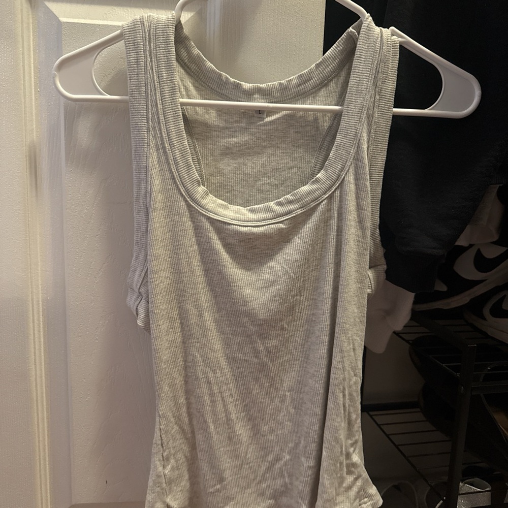 SHEIN Gray Asymmetrical Tank Top